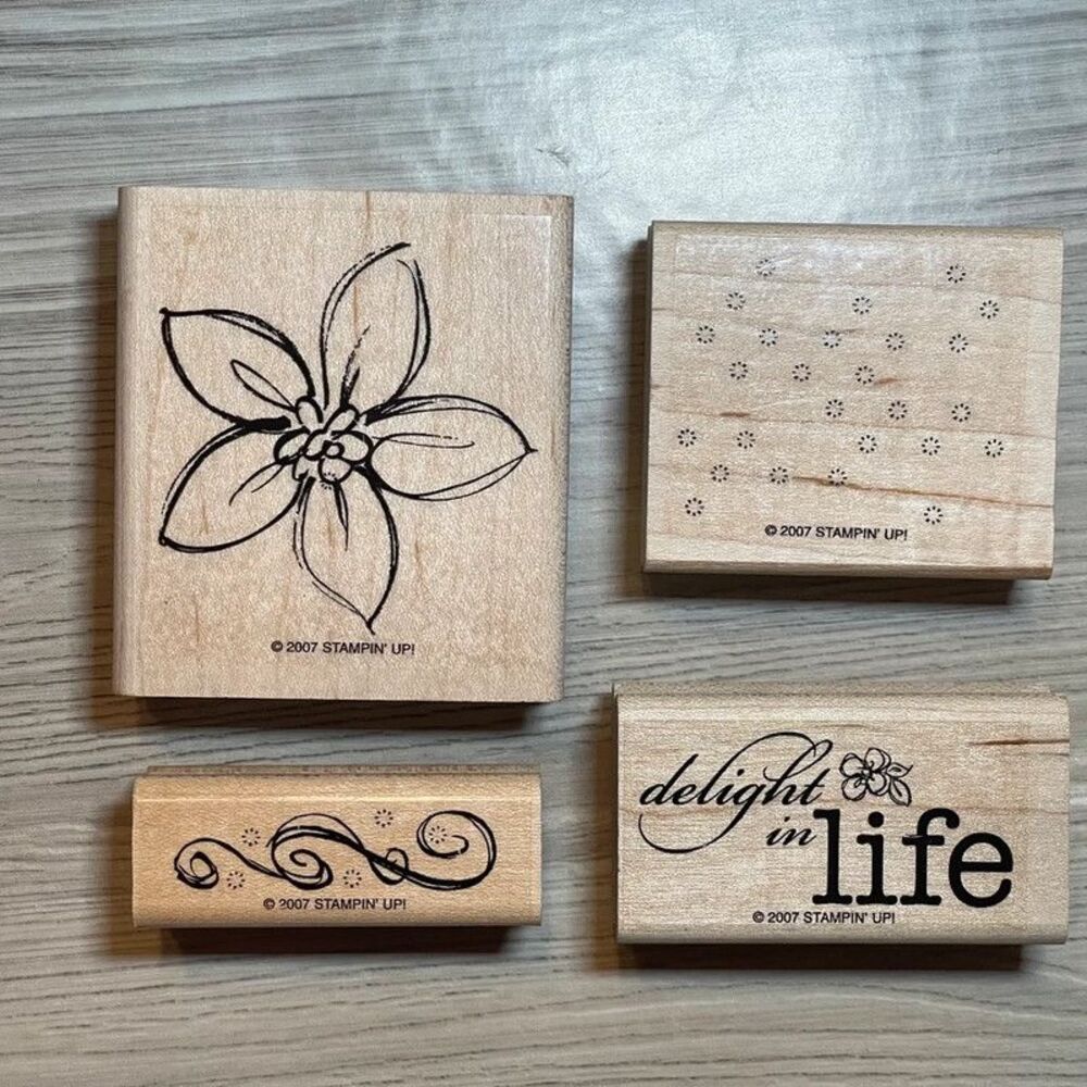 Stampin' Up! Floral Themed Rubber Stamps - 4 Pieces